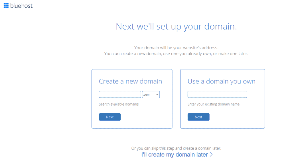 bluehost-domain-name-page