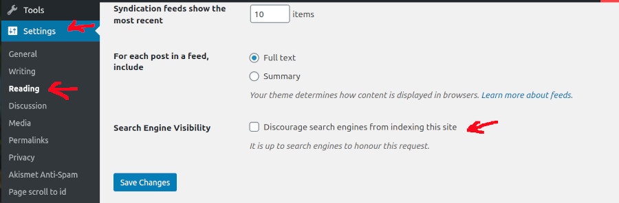 wordpress-search-engine-visibility-settings
