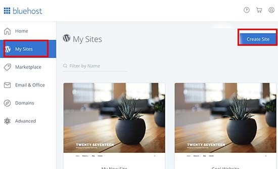 create-new-wordpress-site-bluehost-