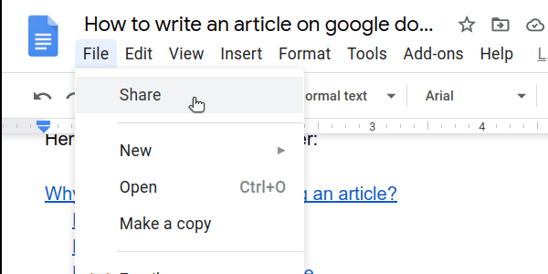 How To Write An Article On Google Docs