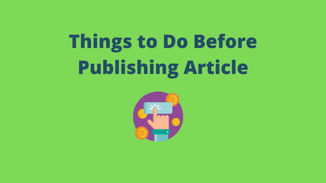 before publishing article