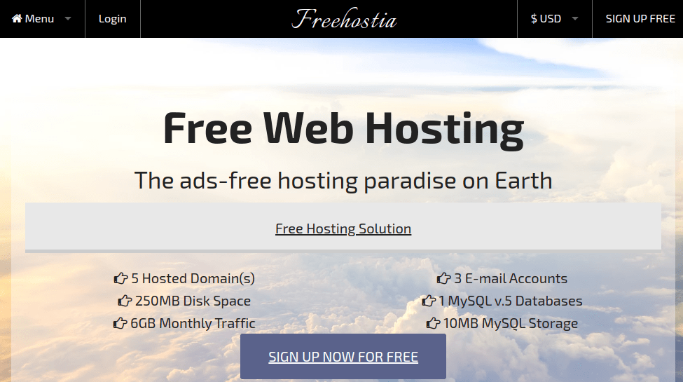 freehostia wordpress hosting provider