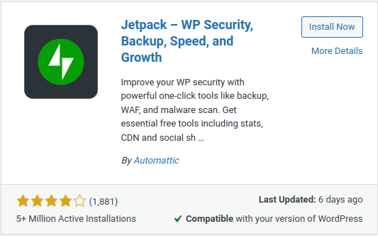 jetpack plugin install now option
