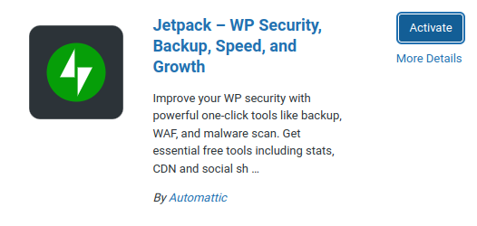 jetpack activate plugin