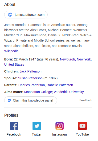 screenshot of knowledge graph